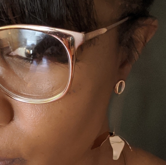 Rose Gold Petal Earrings - Picture 4 of 4